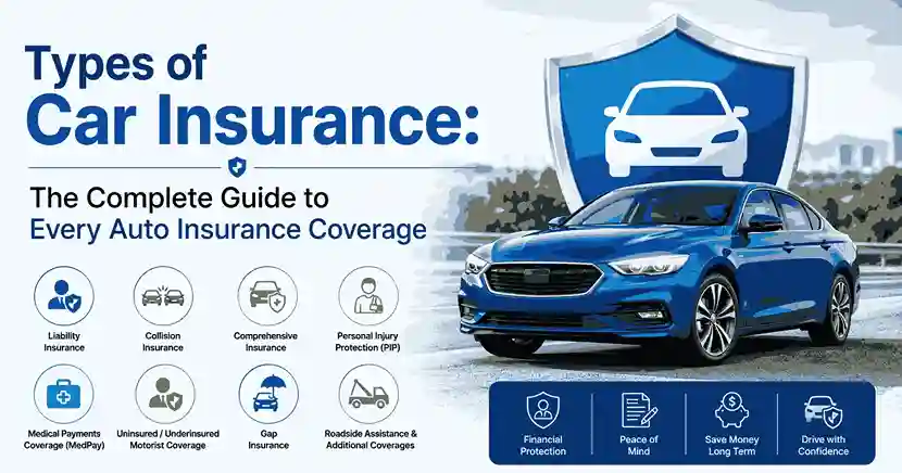 Types of car insurance coverage infographic