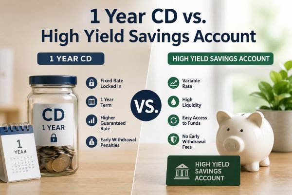 Best 1 year CD rates vs. High-Yield Savings Account Comparison