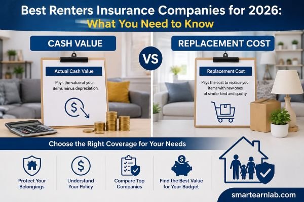 Best renters insurance companies for 2026 comparing cash value vs replacement cost coverage
Best renters insurance companies for 2026
