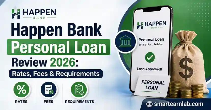Happen Bank personal loan review 2026 showing rates, fees and requirements.